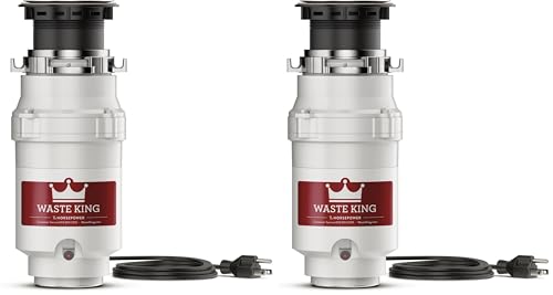 Image of Waste King Garbage Disposal for Kitchen Sink with Power Cord, Compact Food Waste Disposer, L-111 (Pack of 2)