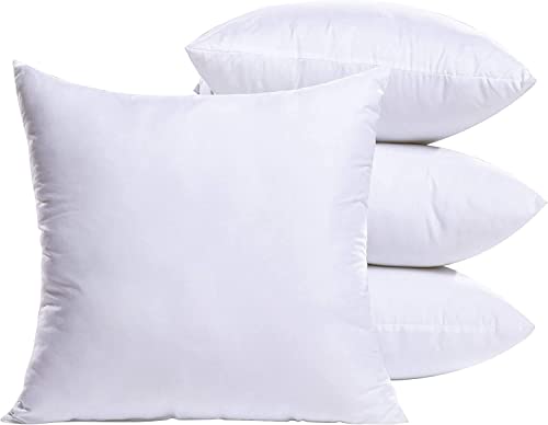 fashion home Pagano Set di 4 Cuscini Imbottiti, Imbottitura con Copertina Bianca in Poliestere Morbido e Traspirante, Ideali per Divano, Letto e Arredo Casa, misura 45x45 cm