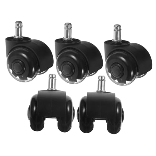 TOYZFRIENDY 5 Piezas Ruedas para Silla de Oficina Transparentes PU Silenciosas Giratorias para Escritorios y Sillas Ergonómicas