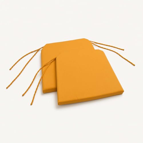 Well Home Juego de 2 Cojines para sillas Color Naranja con Lazos 40x40cm