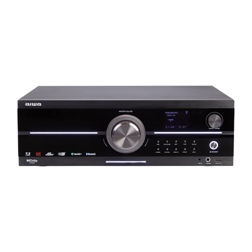 Aiwa, Receptor AV, AVR-7210 | 7.2 Canales, 1155W, Negro | Bluetooth, HDMI eARC, Dolby Atmos, AirPlay 2 | Control Remoto | Sonido Envolvente para Cine en casa