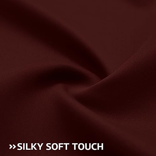Image of COSVIYA Grommet Room Darkening Burgundy Curtains 63 inch Long for Bedroom | Light Blocking Insulated Thermal Curtains for Living Room, Blackout Thick Polyester Window Drapes,52x63 inches, 2 Panels