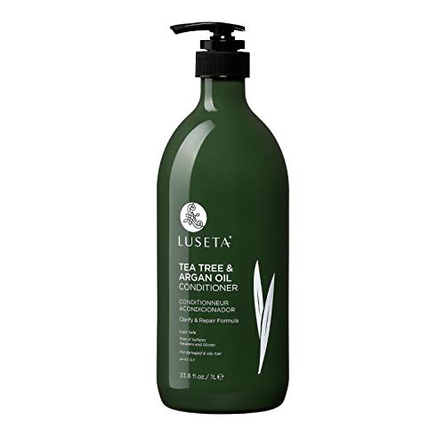 Image of Luseta Tea Tree Oil Shampoo and Conditioner Set 2 x 33.8 oz | for Flaky, Dry Scalp Shampoo and Conditioner, Cooling Peppermint & Lavender, Refreshes Scalp & Removes Buildup, Sulfate-Free