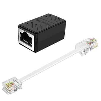Amazon.com: moeverEX RJ11 to RJ45 Adapter Phone Jack to Ethernet Cable ...