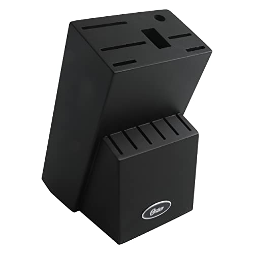 Oster Evansville 14 Pc Stainless Steel Kitchen Knife Cutlery Set W/Turquoise Handles & Black Rubberwood Block #TOP4