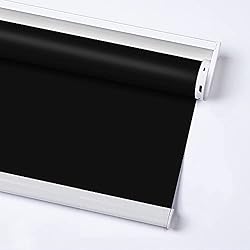 Estores Inteligentes Estores Enrollable Opaca Personalizada, Persiana Enrollable Eléctrica para El Hogar Inteligente, Motor Tubular Recargable,Perforación, para El Hogar/Oficina (Custom Size 1m² Blackout,Black)