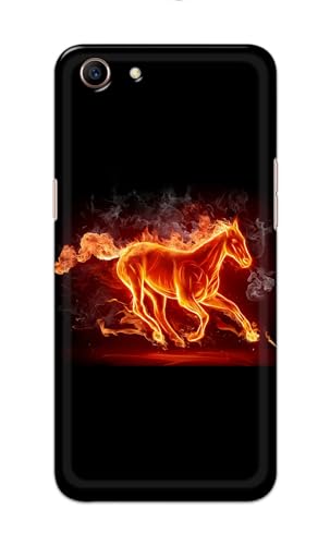 Image of PRINTFIDAA Printed Hard Back Cover Case for Oppo A1 | Oppo A83 | Oppo CPH1729 Back Cover (Fiery Horse) -112