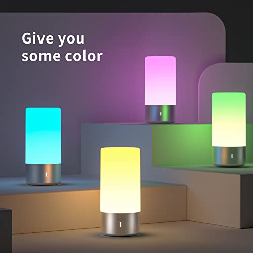 Smart Touch Table Lamps Compatible With Alexa And Google Assistant, Bluetooth & Tuya App Control, Table Lamp With Rgbcw Color Changing & Warm White Light, Led Night Lamp For Bedrooms And Living Room #TOP4