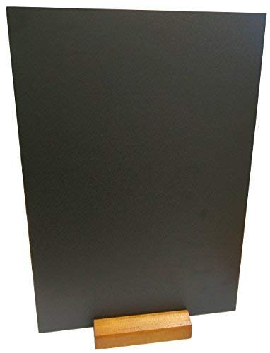 Quickdraw Pizarra de menú angular de mesa con pedestal para pubs, cafeterías A5 Negro