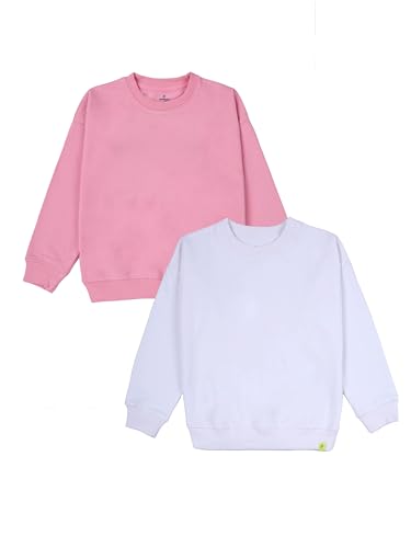 Image of KiddoPanti Boys Solid Round Neck Full Sleeve Fleece Sweatshirt | 60% Cotton 40% Polyester | Soft Warm Winter Pullover | Ribbed Cuffs & Hem | Casual Winter Sweatshirt for Kids
