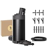 Windshield Washer Pump Fit 98-17 Ford Expedition, 98-10 Explorer, Washer Fluid Pump with 1 * 2M Spray Hose +11 Connectors | OEM 6F9Z-17664-A F75Z-17664-BA Replacement |
