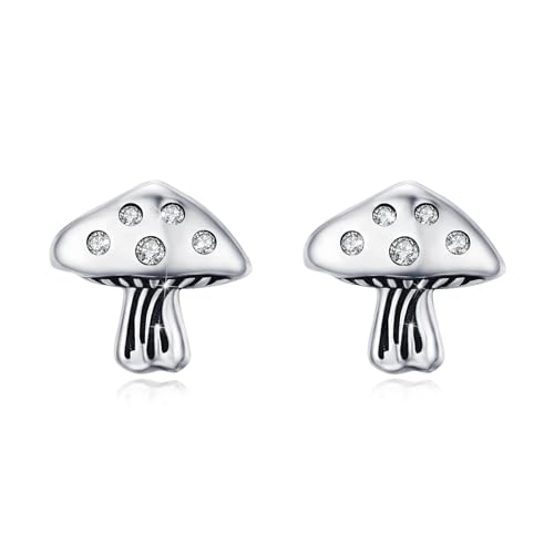 Boucles d'oreilles champignon argent 925 pour look bohème chic