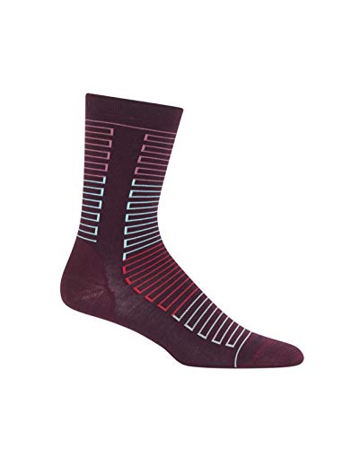 Ice Breaker Lifestyle Fine Gauge Crew Labyrinth Calcetines atléticos, Unisex Adulto, Terciopelo/Rocío/Prisma, Small