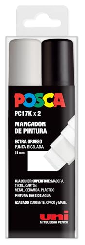 Posca estuche marcadores PC-17K Colores blanco y negro 2 Uds