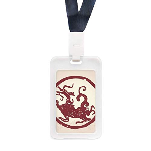 Porte-carte d'identité transparent avec motif dragon pour protéger vos badges