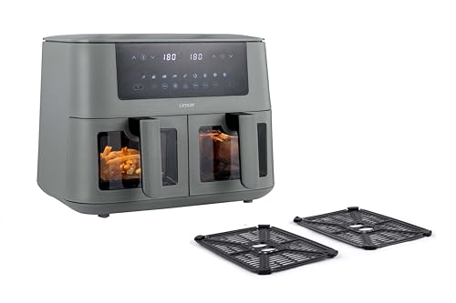 Linsar Dual Zone Heteluchtfriteuse met dubbele kamer, 8 liter, Air Fryer, 2 manden met kijkvenster, touchscreen, 9 voorinstellingen - 3000W - Afbeelding 3