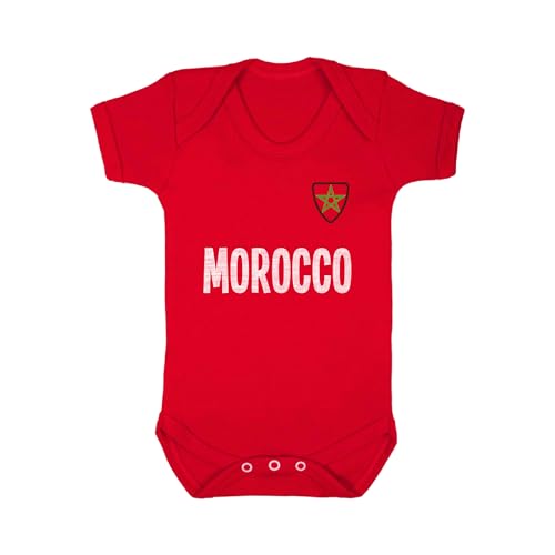 Image of buzz shirts Morocco Football Baby Grow, Flag Badge Shirt Style