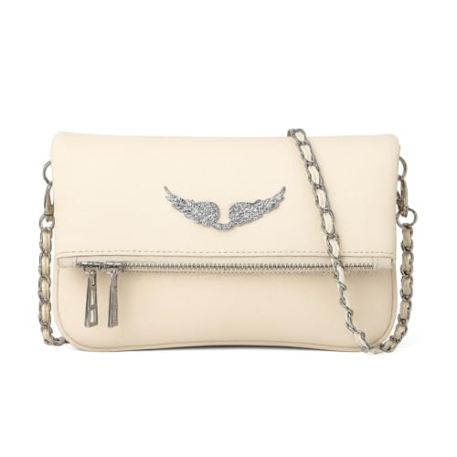 ALWY Bolsa Feminina Transversal Passeio Fashion Espaçosa Moderna (Off White)