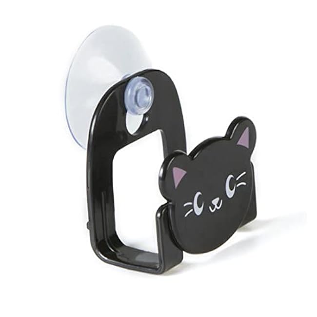 Sink Caddy Suction Cup Holder, Cartoon Sponge Holder Kitchen Sink Caddy Suction Cup Mutifunctional Drain Wall Rack for Sponges Soap Scrubbers Cleaning Brush Black Cat