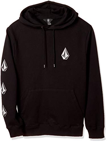 Volcom Men's Deadly Stones Hooded Fleece Pullover Sweatshirt, BLACK, LARGE