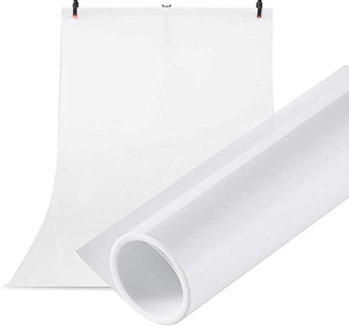 Miniatura 2 de Meking Telón de fondo de PVC de 39 x 78 pulgadas39.4 x 78.7 in, fondo de PVC blanco mate y negro, fondos de fotografía de vinilo blanco para estudio