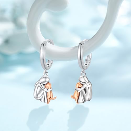 Image of 925 Sterling Silver Dog Earrings Cute Animal Puppy Stud Earrings Dog Jewelry Gifts for Women Girls Pet Lover Hypoallergenic Earrings for Sensitive Ears