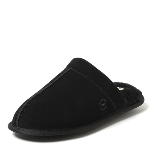 Dearfoams Men's Bradford Genuine Suede House Shoe Scuff Slipper