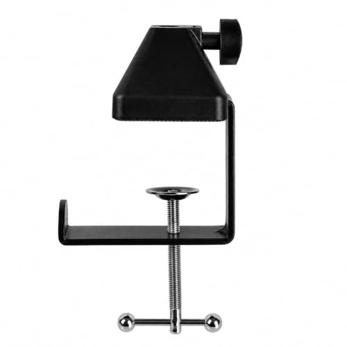 Image of BROLAVIYA Heavy Duty Desk Clamp Mount with Headphone Hook, Metal Table C Clamp Base, Universal Mic Boom and Scissor Base for Scissor Arms, Low Profile Arms, Fits Up to 2.36 inch 6cm Thickness
