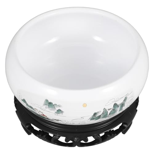 NUOBESTY Pot Céramique Hydroponique sans Trou avec Base Jardinière Décorative pour Jonquille Lotus et Plantes Aquatiques Bol Rond pour Intérieur et Extérieur