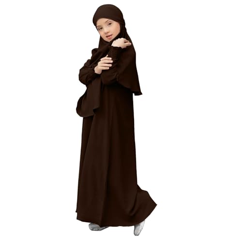 Muslim Clothes for Girls Toddler Kids Abaya Long Sleeve Dress Cotton Full Cover Hijab Islamic Kaftan Prayer Dresses2
