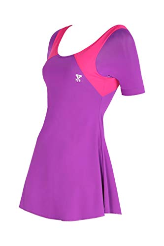 Image of TYR Nylon Eco Solid Women Frocksuit with Half Sleeves, XL /38 (Purple-Mgta)
