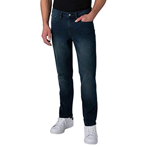 IZOD Men’s Comfort Stretch Jean (Sits Below Waist, Straight Leg, and Slim Fit) (32x30, Dark Blue)