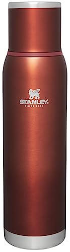 Image of Stanley Adventure-To-Go Vacuum Bottle 1.4 qt | Wide Mouth with Leakproof Cup Lid | Keep Drinks Hot or Cold | Packable for Travel | Insulated Stainless Steel Thermal Bottle | BPA-Free | Clay Glow