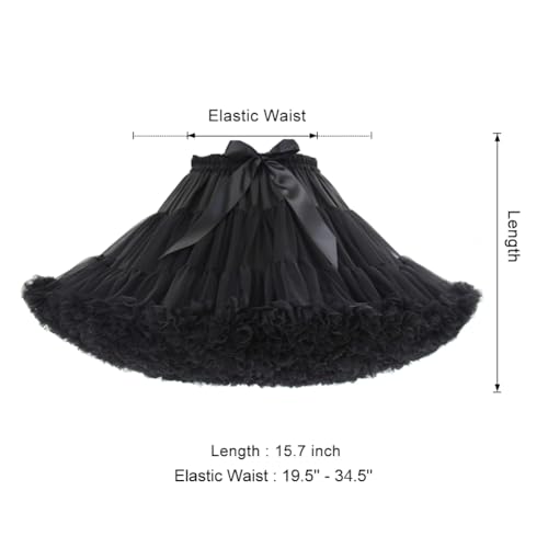 Women's Vintage Tulle Tutu Skirts Adjustable Waist Ballet Bubble Dance Skirt for Cosplay Party