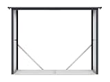 Vente-unique-Cobertizo para leña de acero galvanizado efecto madera 4,9 estéreos - 4,1 m3 WINWOOD - Ancho 242 x Prof. 89 x Alt. 190 cm