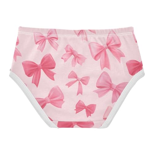 Wusikd Pink Bows Ribbons Girls' Underwear Cotton Girls Briefs Soft Toddler Underwear 2T2