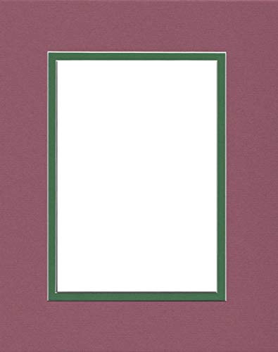 16x20 Double Acid Free White Core Picture Mats Cut for 12x16 Pictures in Mauve and Bright Green-image-11