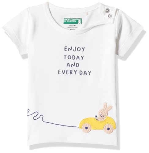 Image of UNITED COLORS OF BENETTON Baby Boy Cotton Striped Regular Fit T-Shirt