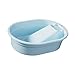 Ioensy Washboard Basin Laundry Basin with Soap Holder Tool Wash Tub Scrubbing Board for Dormitory Home Laundry Hand Wash Bathroom, Blue