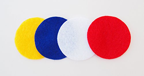 Image of Playfully Ever After Blue, Red, White & Yellow Craft Felt Circles (1 Inch - 200pc)