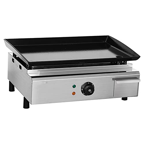 Helikim 4000W Electric Flat Top Countertop Griddle, Commercial Stainless Steel Grill Non-Stick Hotplate for Barbecue Teppanyaki (79x38x24cm)