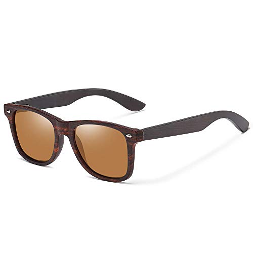 Gafas De Sol Hombres,Gafas De Sol De Bambú De Madera Hombres Mujeres Moda Conducción Estilo De Playa Gafas De Sol De Madera Retro Uv400-C Cover