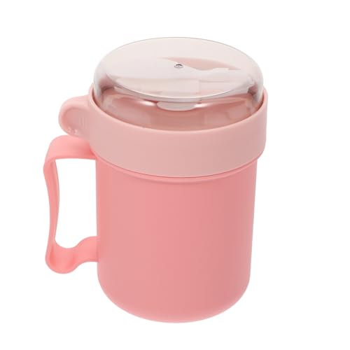 Garneck 携帯用ミルクカップ スープカップ 蓋付き 耐熱電子レンジ対応 オートミールや牛乳用 朝食やスープに 便利で清掃簡単 スリッシュな