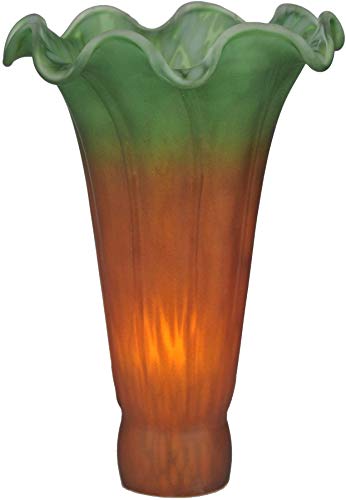 Mixdom Tulip Glass Lamp Shades Lily Lamp Replacement Shades Tiffany Style Flower Lampshade Replacement For Table Lamps Floor Lamp-1.5" Fitter X 4.5" Wide X 6" High #TOP3