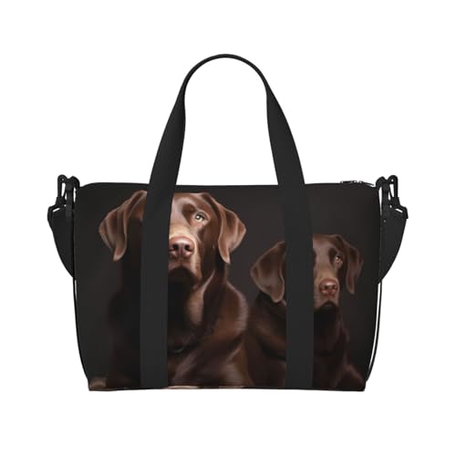 Travel Duffel Bags Personal Item Bag Carry on Luggage Bag Training Handbag Lightweight Waterproof Sports Gym Bag Brown Labrador Retriever Weekender Bag for Women Men