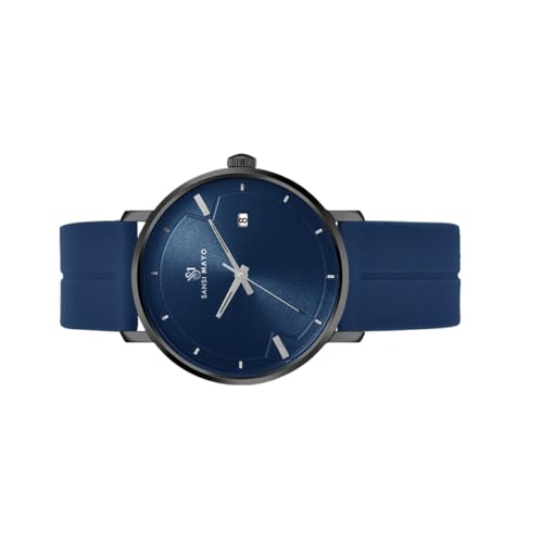 Image of Analog Watch for Men with Silicone Band | Magnetic Lock Strap | Japanese Quartz Movement | Water Resistant | Formal & Casual Wristwatch Gift