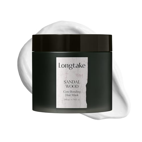 LONGTAKE Core Bonding Hair Mask - Bond Control &amp; Internal Protein Filling with Peptides | Frizz Control, Split Ends Care | Hair Smooth, Glossy | For All Types (Sandalwood Scent, 6.76 Fl Oz)
