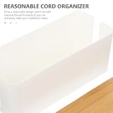 iplusmile Bamboo Cord Organizer Box White Bamboo Lid Medium Size Cable Management Box for Desk and Home Office for Computer Cord Organization and Cable Hiding - Image 8
