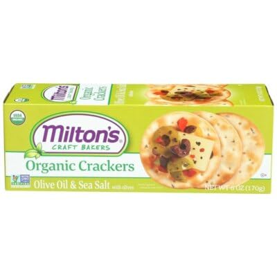 Miltons Cracker Olive Oil Sea Salt Organic 6 oz (Pack of 8)