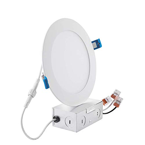 Drart 6 Inch Ultra-Thin Recessed Lighting Low Profile Slim Panel Downlight with Junction Box, Dimmable Air Tight 12W Ceiling Light, 100W Equiv, 5000K, No Flickering